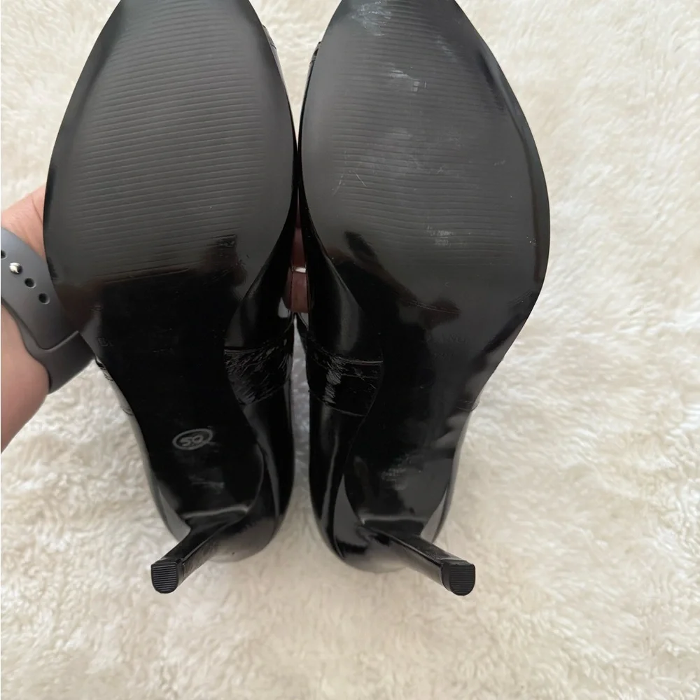 Enzo Angiolini Black Lace-Up Heels